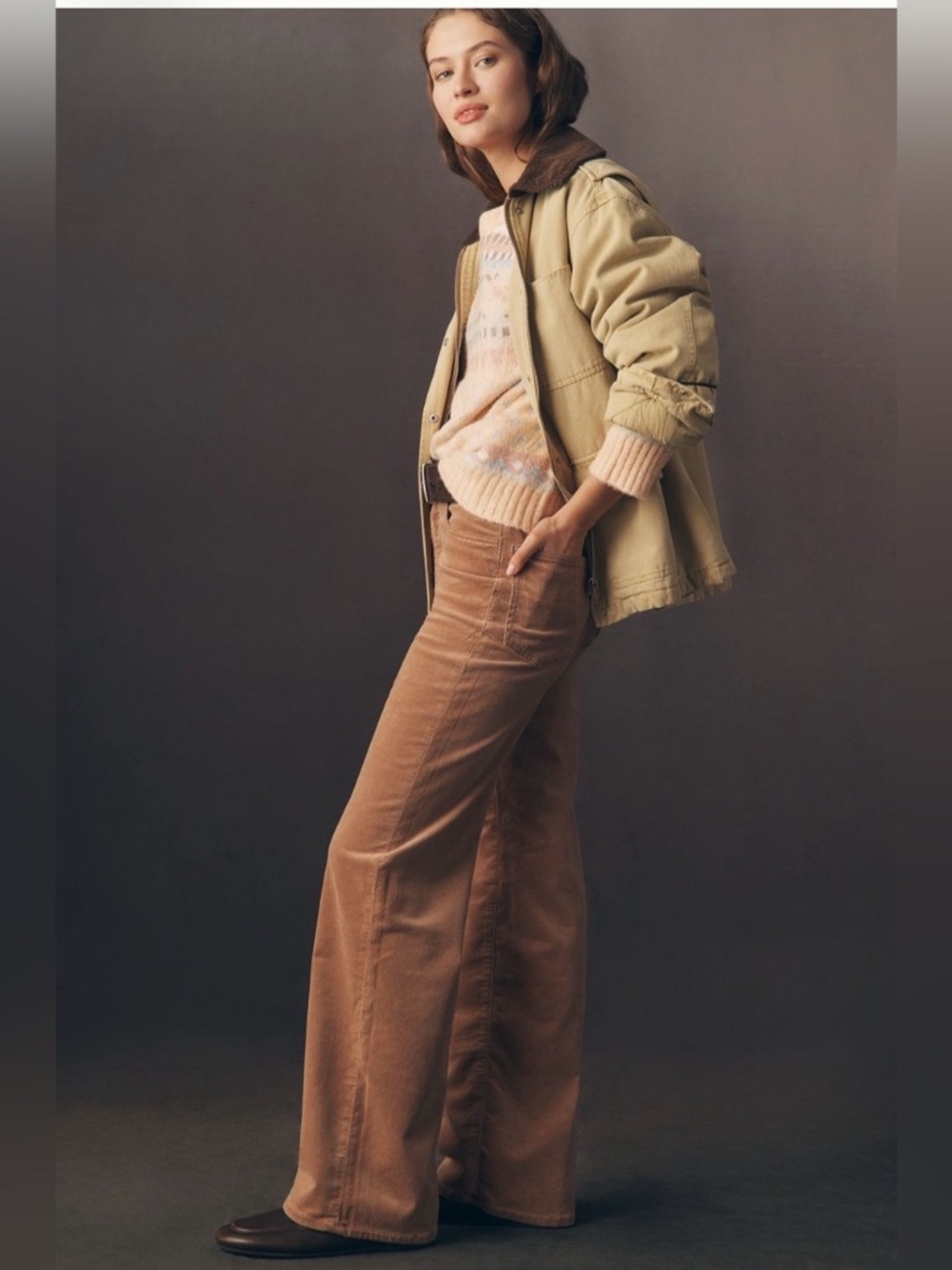 Anthropologie Austyn High-Rise Wide-Leg Jeans by Pilcro COFFEE LATTE NWT SIZE 25